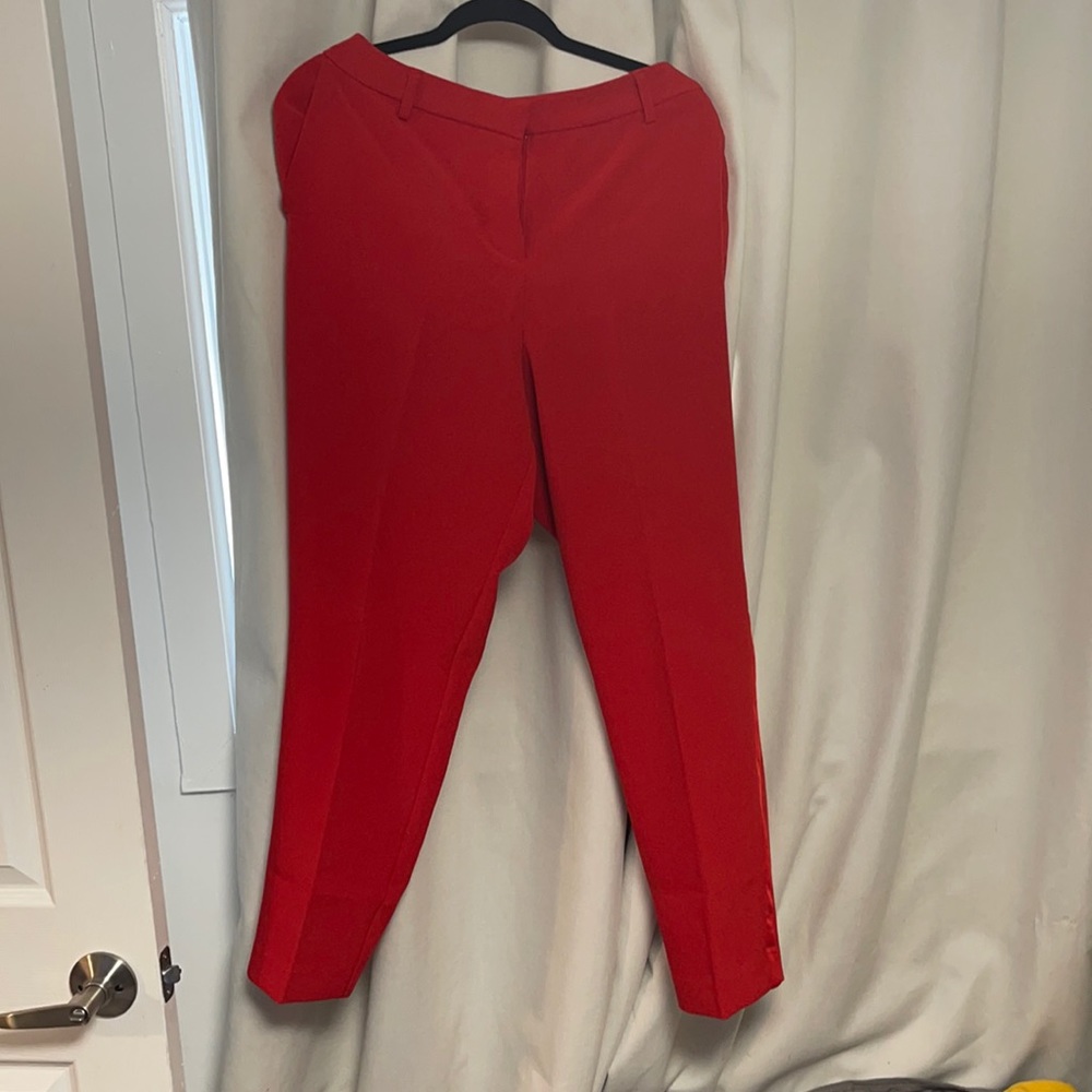 New York & Company woman’s tuxedo pants.